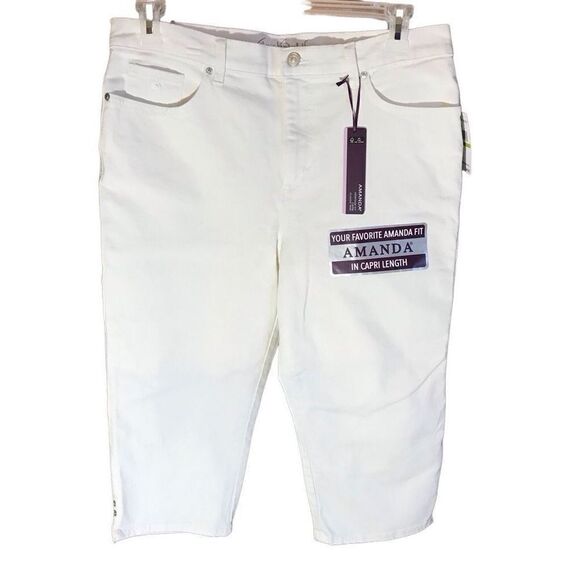 Gloria Vanderbilt white Capri Jeans Women's Size 14P short Stretch NWT slimming - Picture 1 of 6